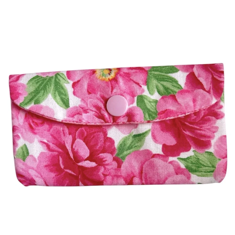 Hand Crafted Colorful Floral Lipstick Cozy Pocket Holder Fabric 100% Cotton